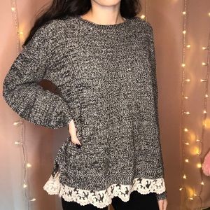 Gray laced sweater